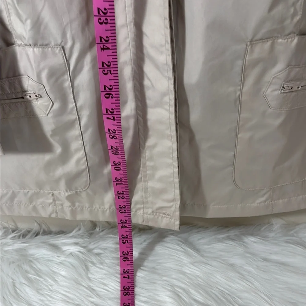 Women's Khaki Nylon Windbreaker Jacket - Picture 5 of 6